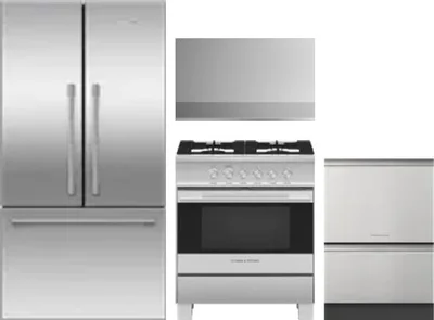 4 Piece Package Includes Refrigerator, Range, Hood And Dishwasher